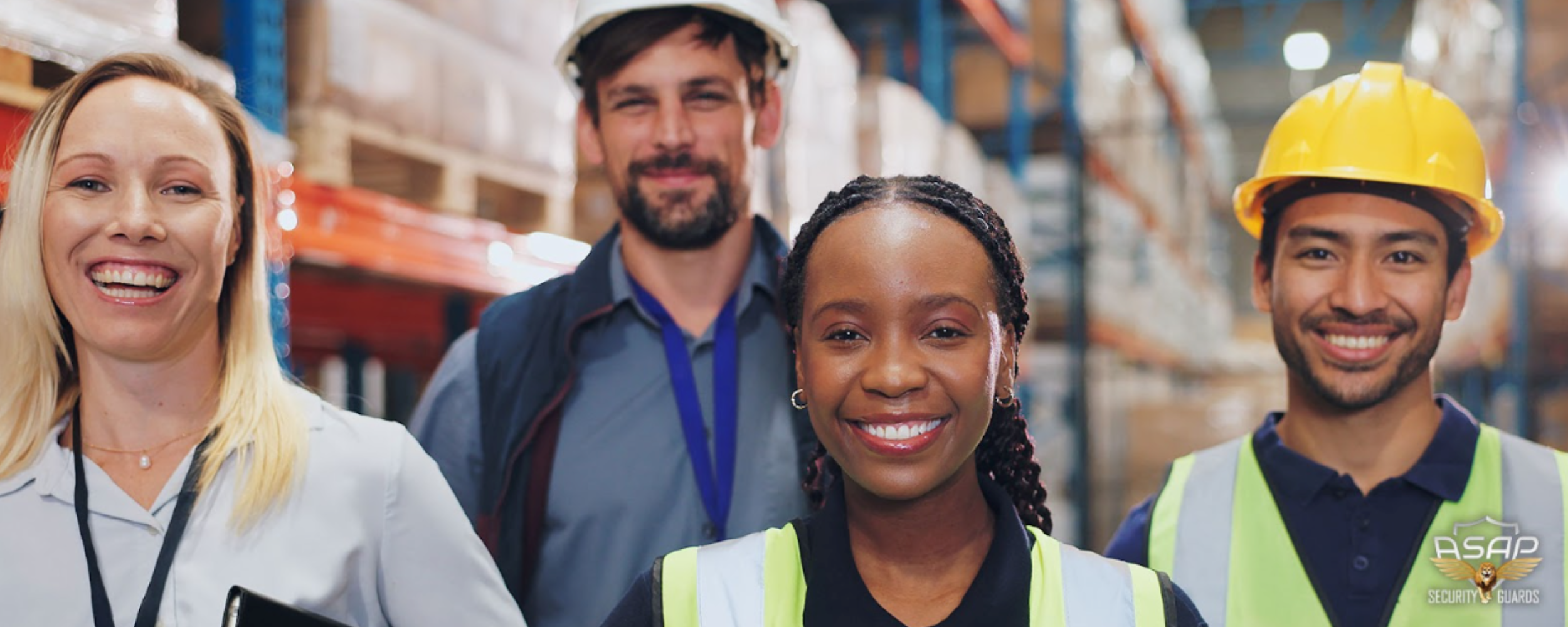 safe and happy warehouse employees