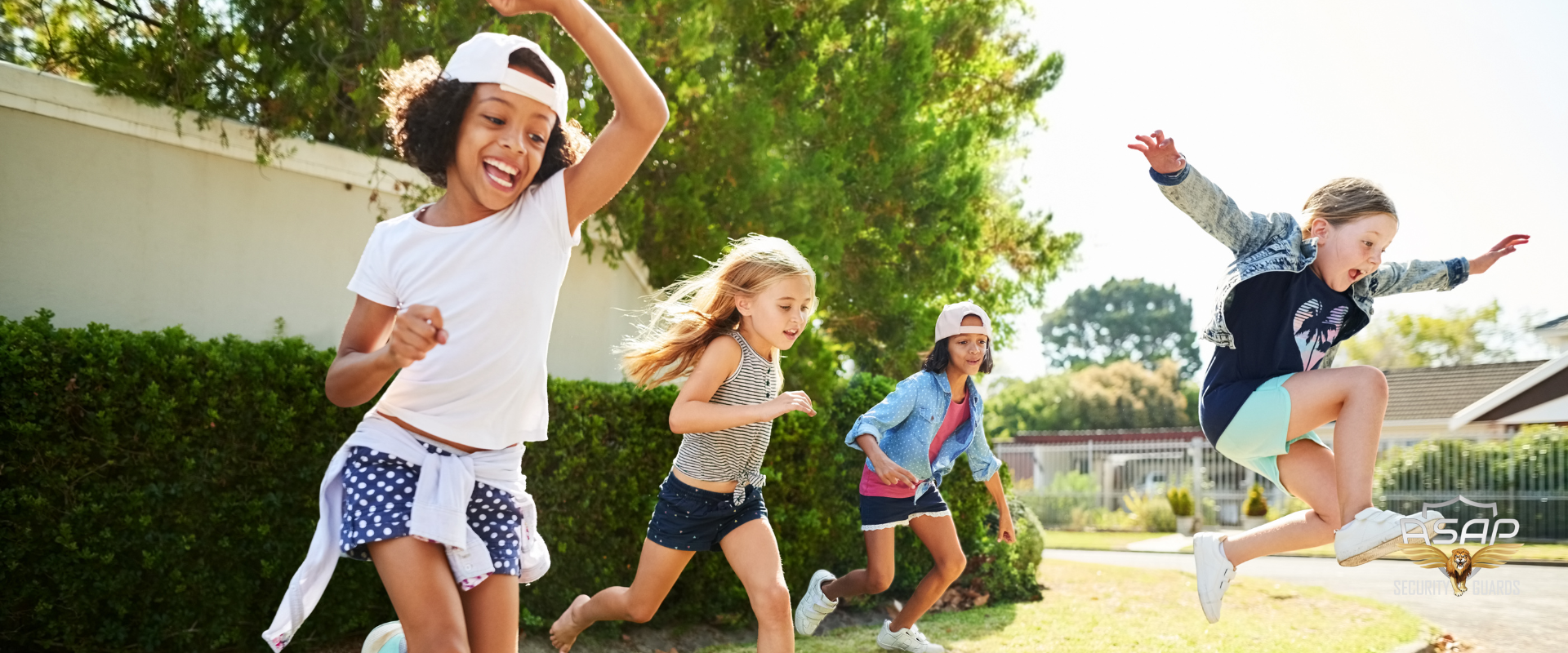 Kids playing in safe neighborhood