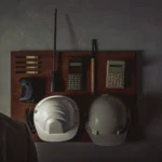 Personal security detail professionals coordinating protection with communication equipment.