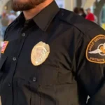 Professional security guard providing retail security services at a Southern California store