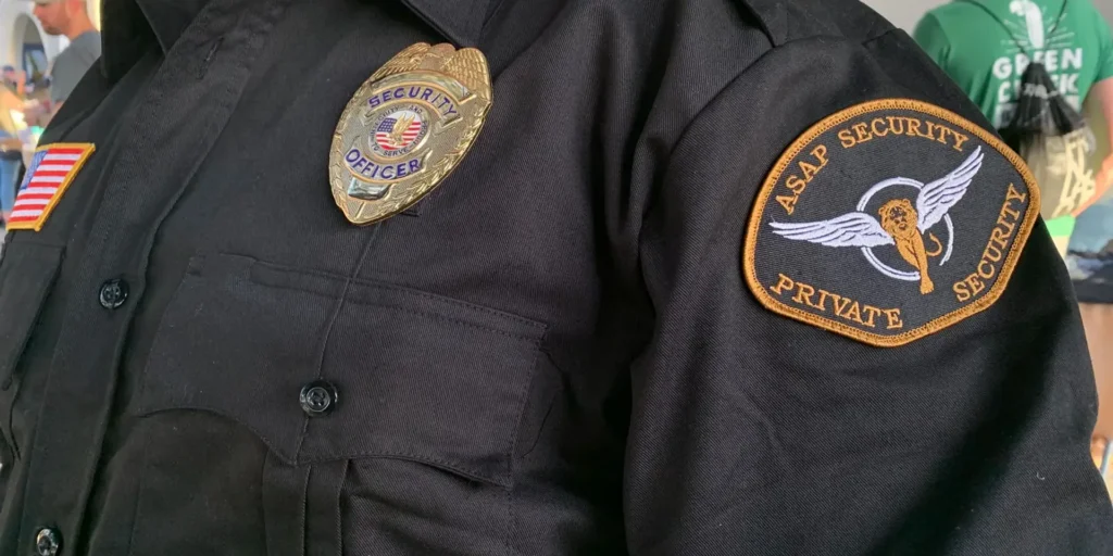 ASAP Security officer representing visible bank security guard coverage