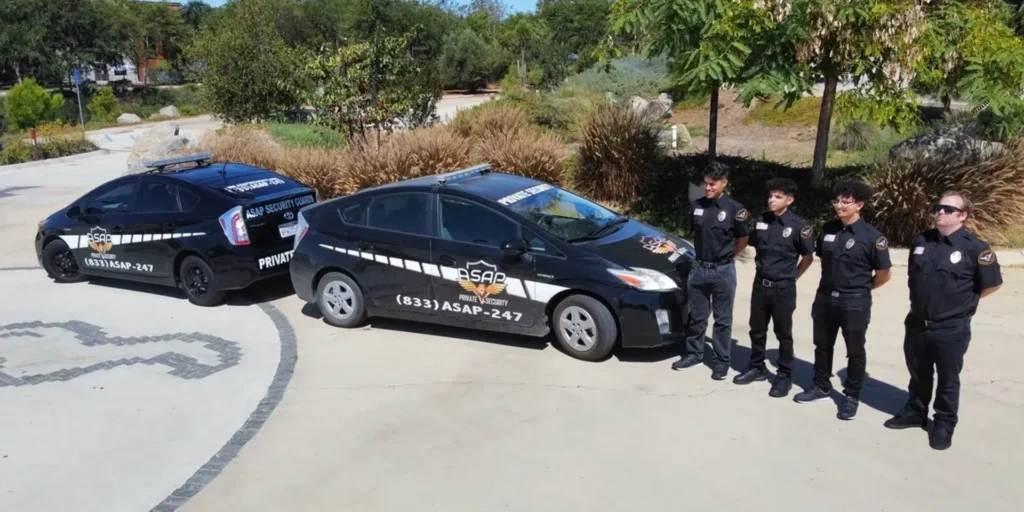Security professionals reviewing a commercial property